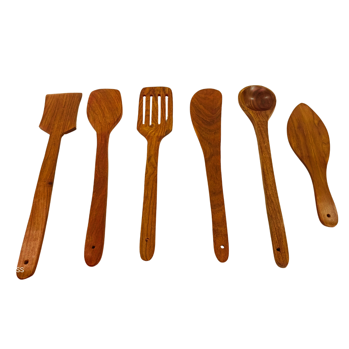 Wooden Cooking Utensils Set (Karandi) – 6-Piece Wooden Spoons & Spatula Set