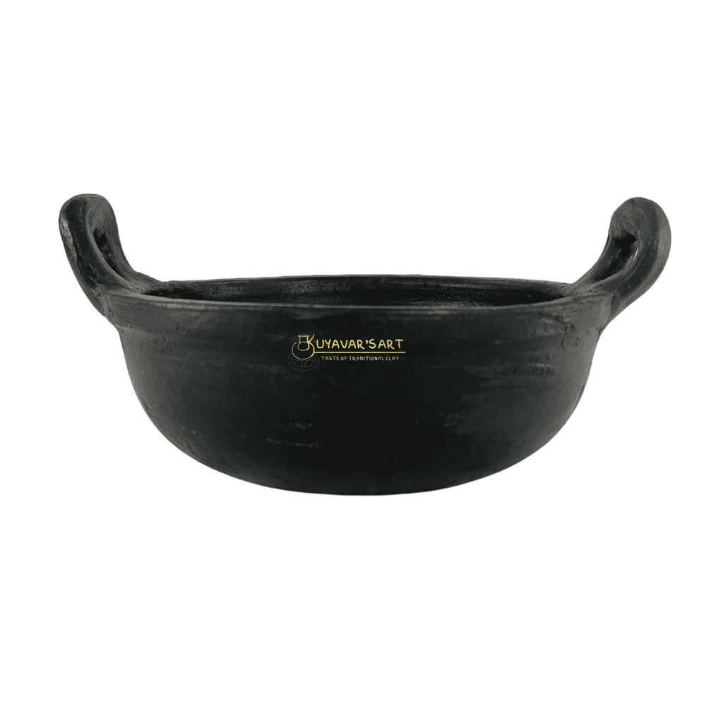 Black Clay Handle Kadaai  Wok with Sturdy Handles