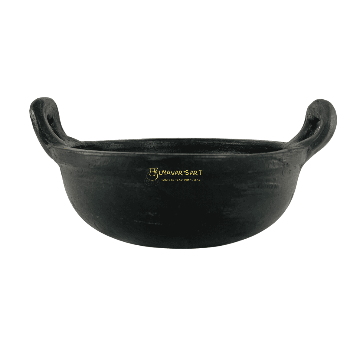 Black Clay Handle Kadaai  Wok with Sturdy Handles