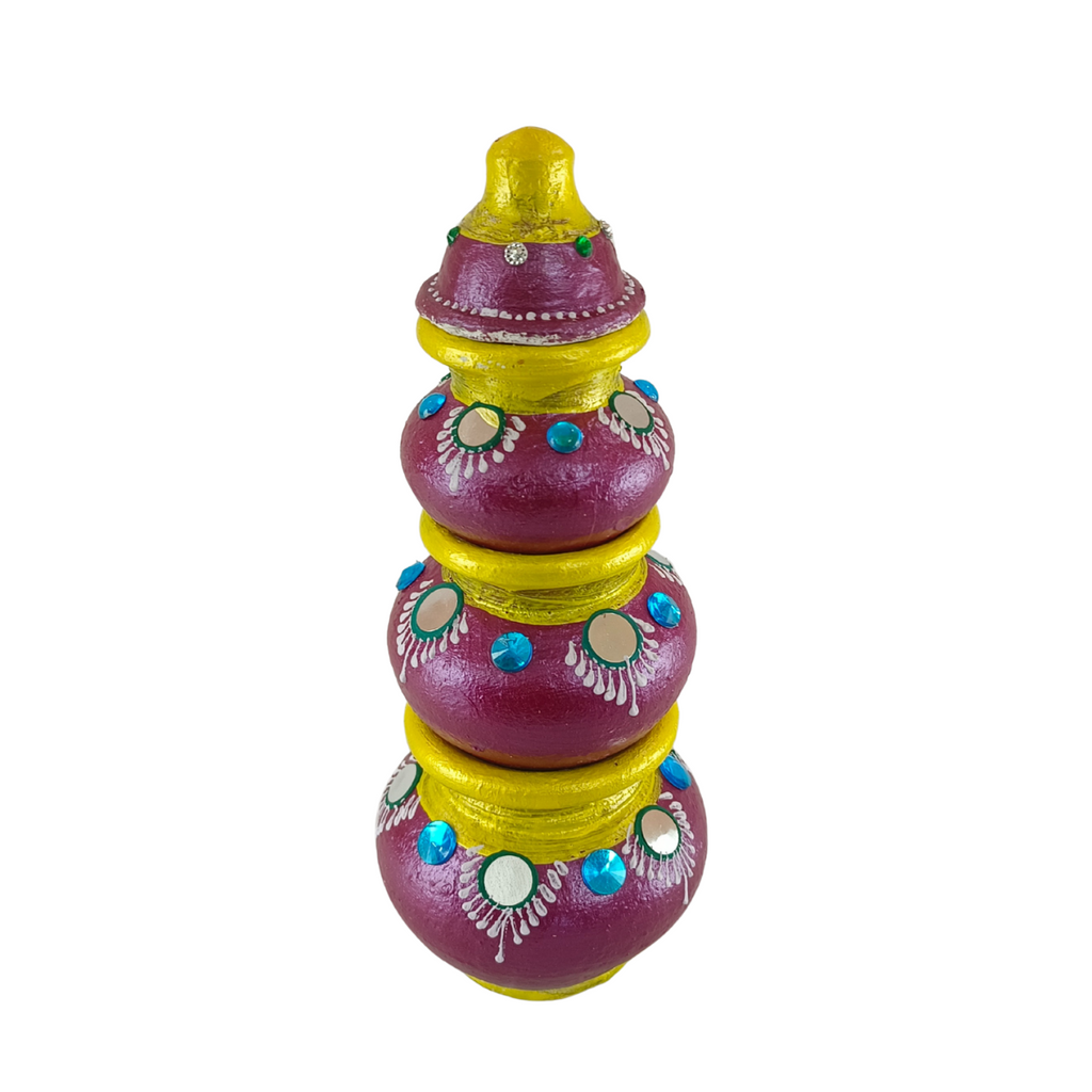 Clay Kubera Lakshmi Pot Set | Clay Spiritual Vastu pot