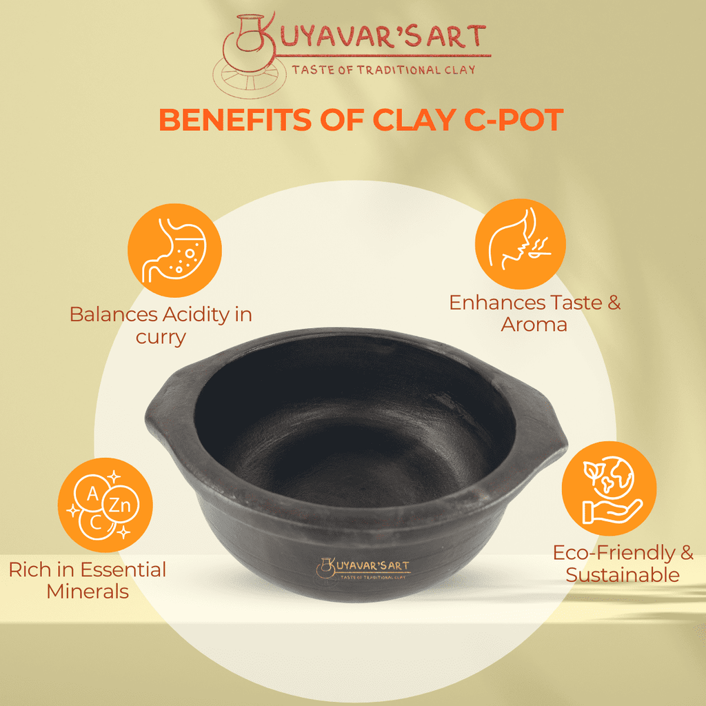 Black C-Shaped Clay Pot – Eco-Friendly & Elegant