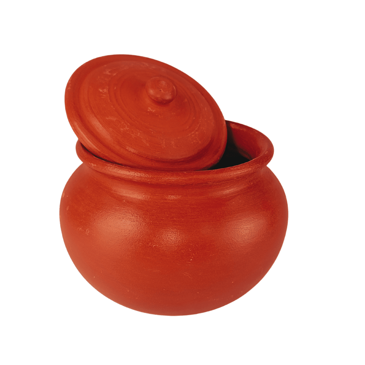 Red Pot Shaped Clay Curd Pot | Curd Setter – (With Lid)