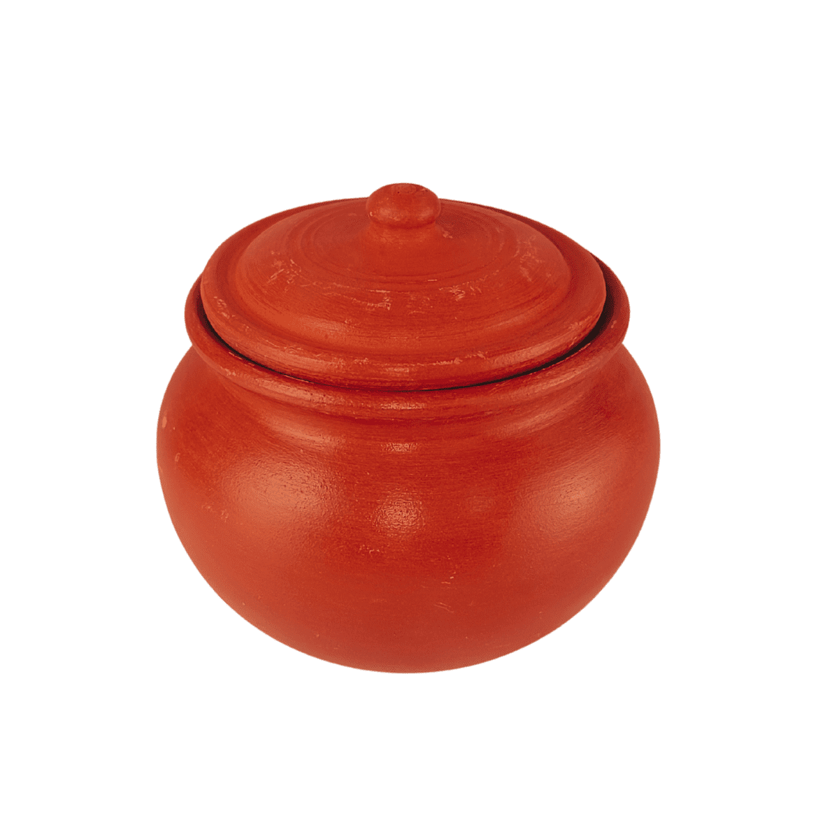 Red Pot Shaped Clay Curd Pot | Curd Setter – (With Lid)