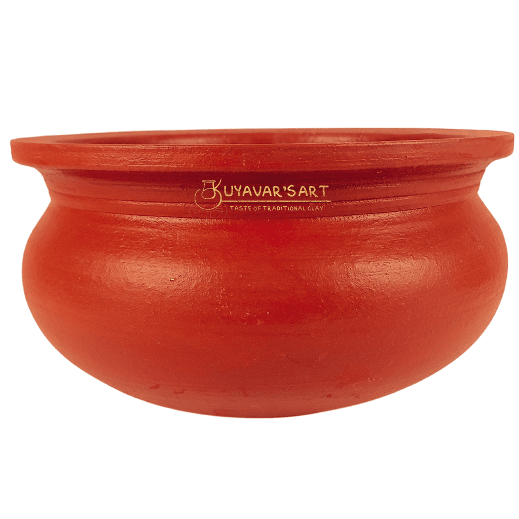 Red Kuzhambu Chatti / Flat mouth - Handcrafted & Eco-Friendly (Without Lid)