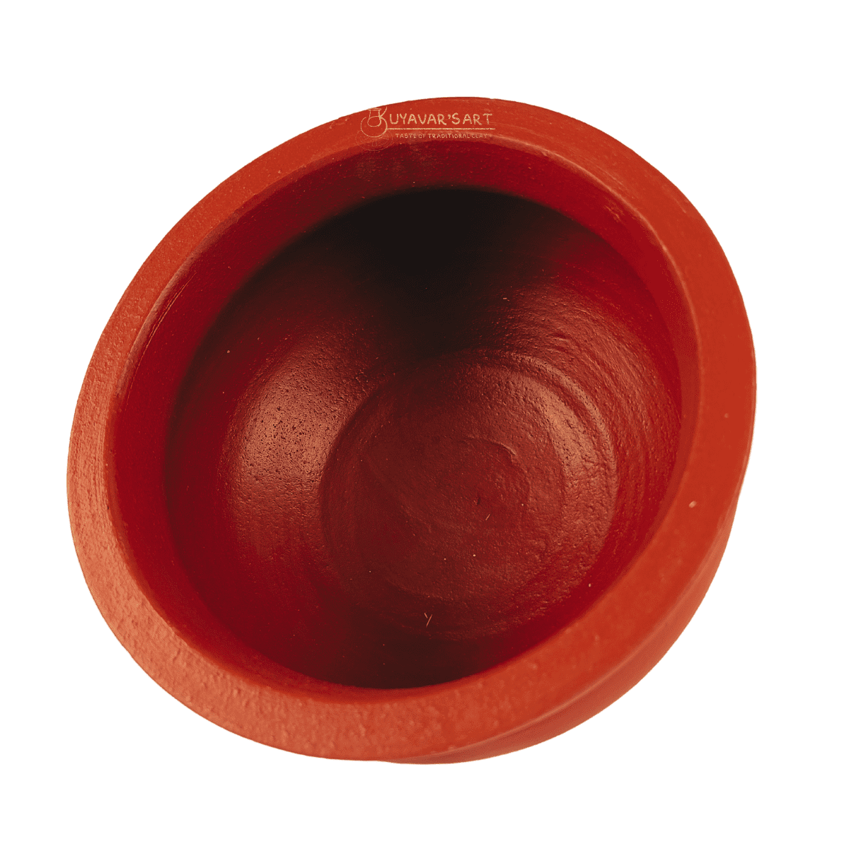 Red Kuzhambu Chatti / Flat mouth - Handcrafted & Eco-Friendly (Without Lid)