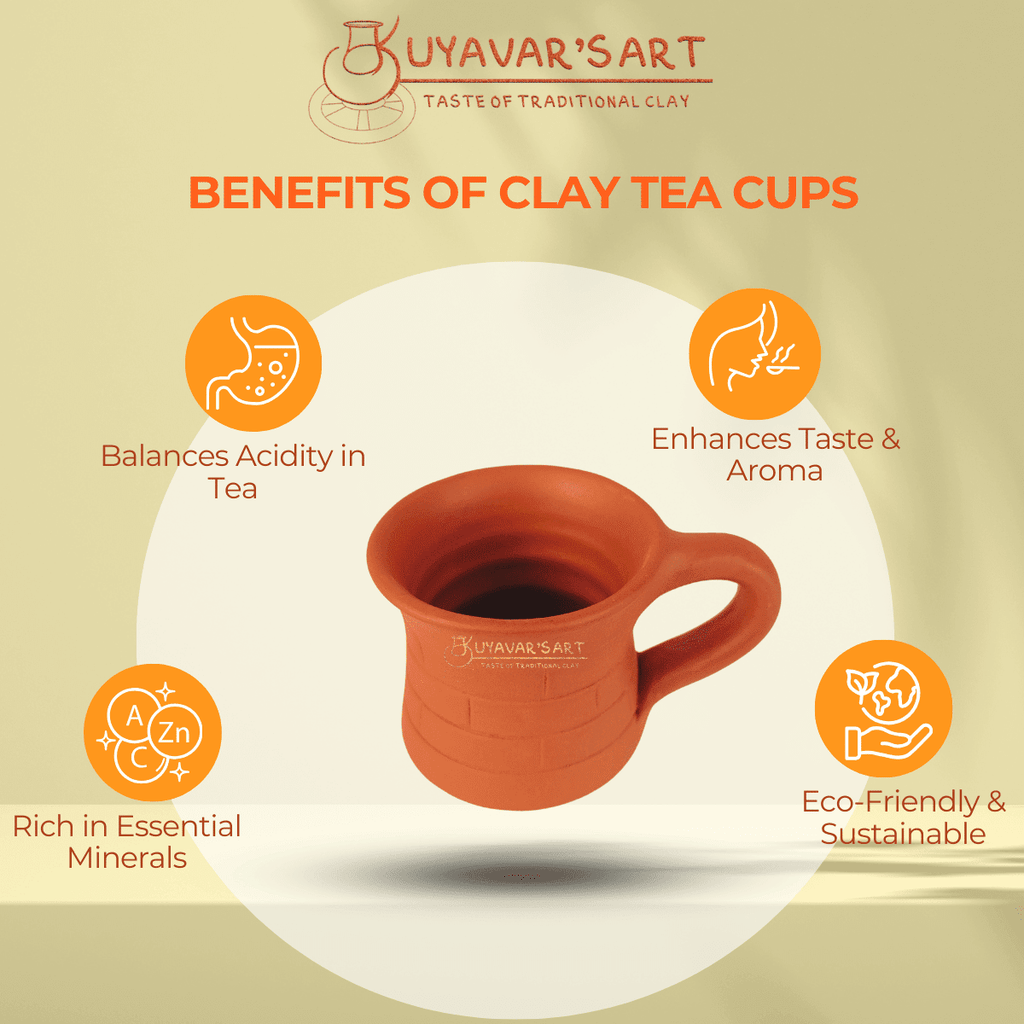 Belly Clay Tea Cup Brick Pattern – Handmade & Eco-Friendly