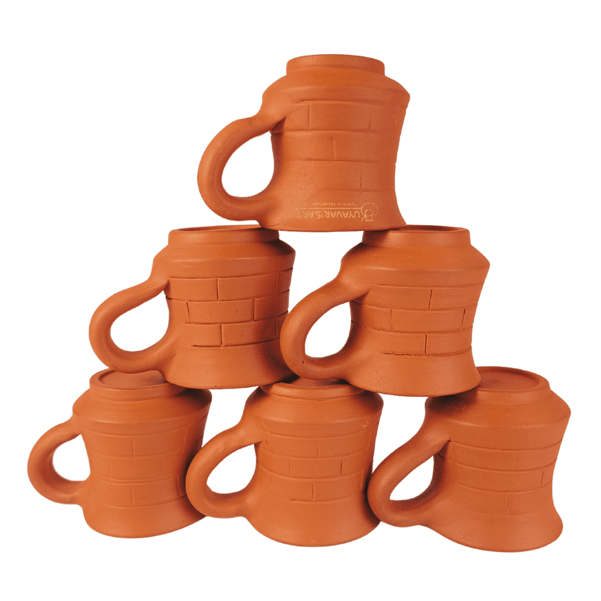 Belly Clay Tea Cup Brick Pattern – Handmade & Eco-Friendly