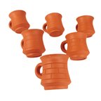 Belly Clay Tea Cup Brick Pattern – Handmade & Eco-Friendly