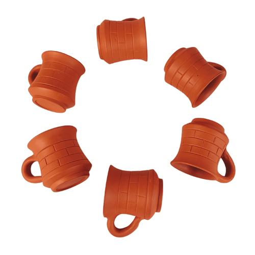 Belly Clay Tea Cup Brick Pattern – Handmade & Eco-Friendly