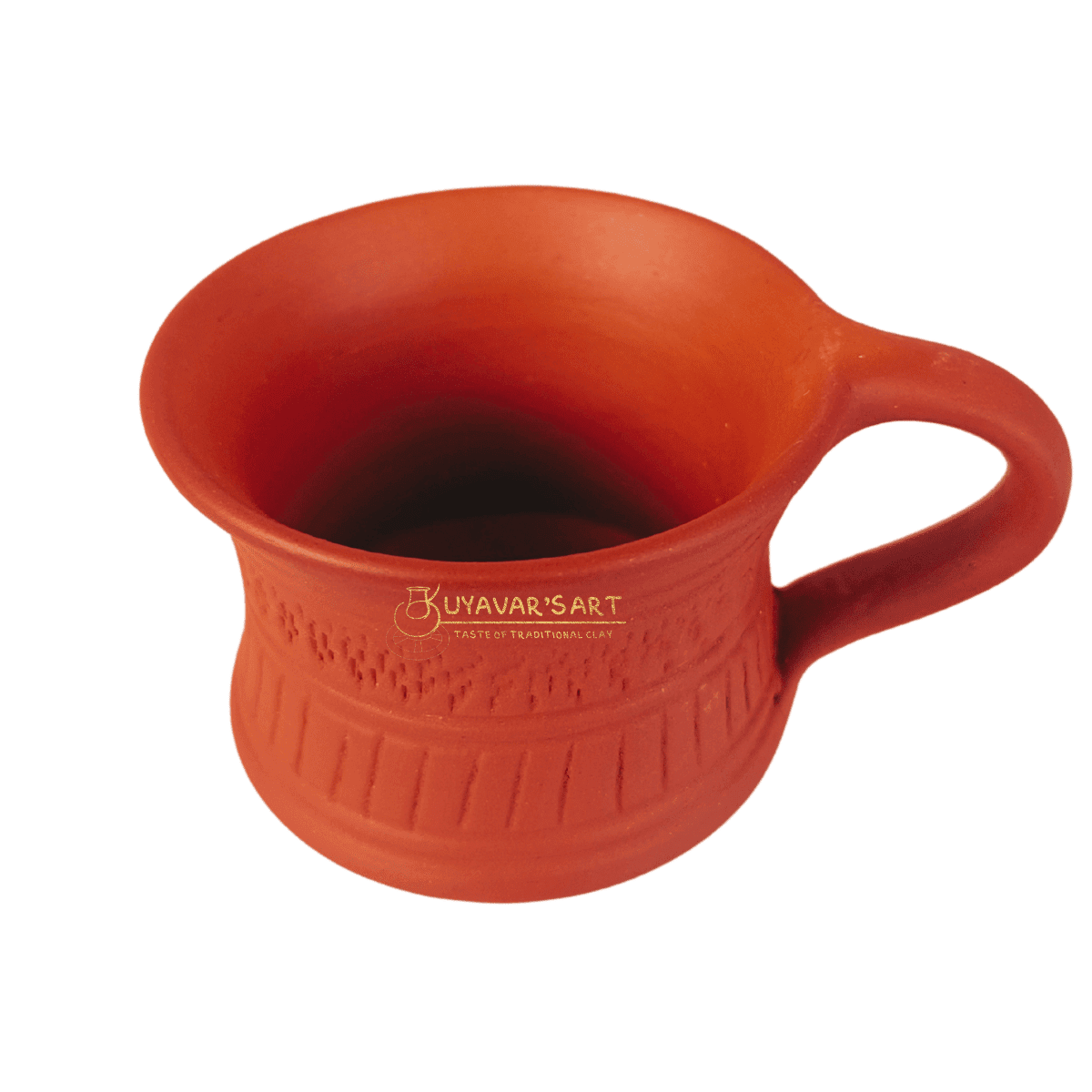 Belly Clay Tea Cup Vintage Stripes – Handmade & Eco-Friendly