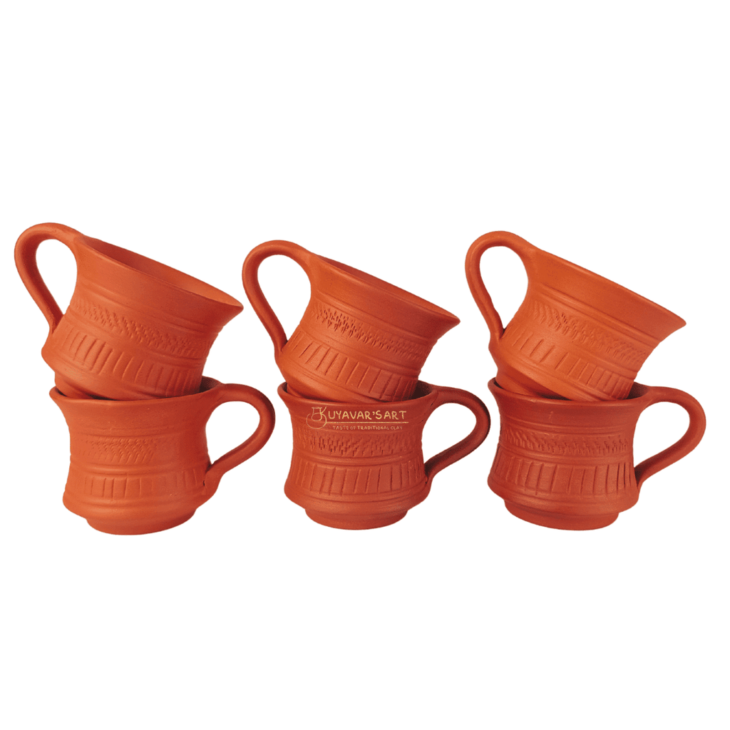 Belly Clay Tea Cup Vintage Stripes – Handmade & Eco-Friendly