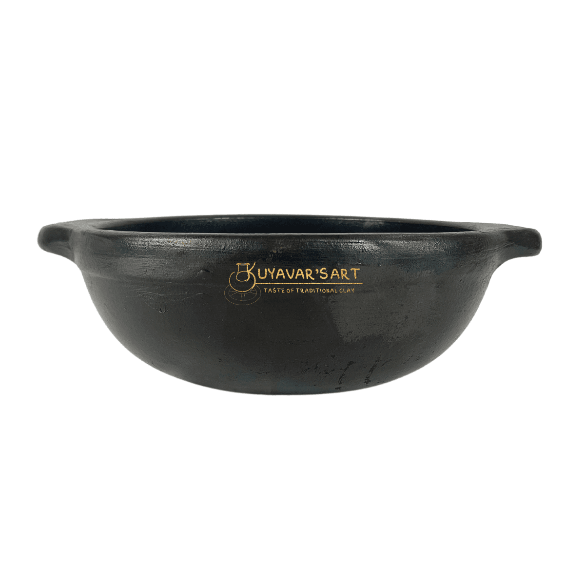 Black Clay Die Kadai With Handles | Handmade & Eco-Friendly