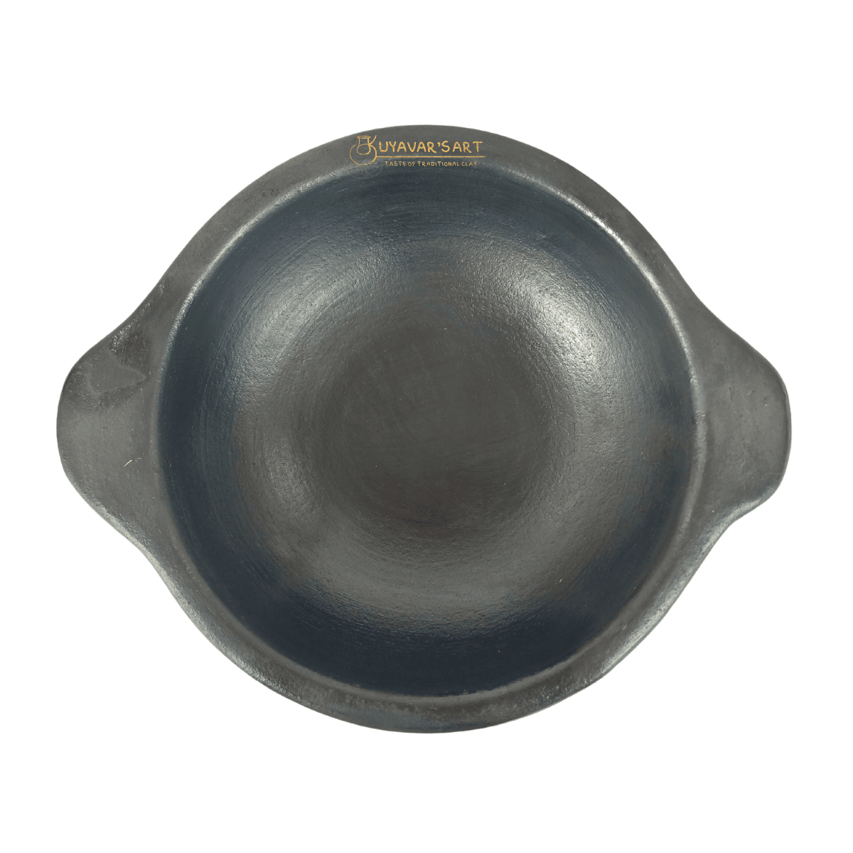 Black Clay Die Kadai With Handles | Handmade & Eco-Friendly