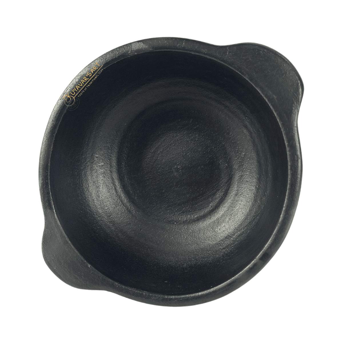 Black Clay Die Kadai With Handles | Handmade & Eco-Friendly