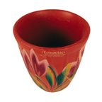 Conical Clay Tea Cup | Water Tumbler Floral Art – Handmade & Eco-Friendly