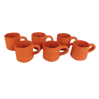 Cylindrical Clay Tea Cup Vintage Stripes – Handmade & Eco-Friendly