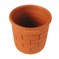 Cylindrical Clay Tea Cup | Water Tumbler Brick Pattern – Handmade & Eco-Friendly