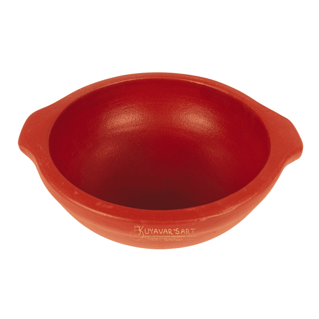 Red Die Clay Wok / Die Kadaai - Traditional & Eco-Friendly