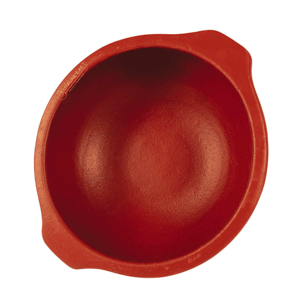 Red Die Clay Wok / Die Kadaai - Traditional & Eco-Friendly