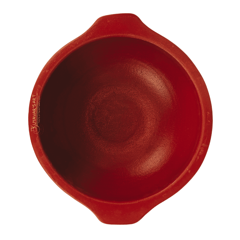 Red Die Clay Wok / Die Kadaai - Traditional & Eco-Friendly