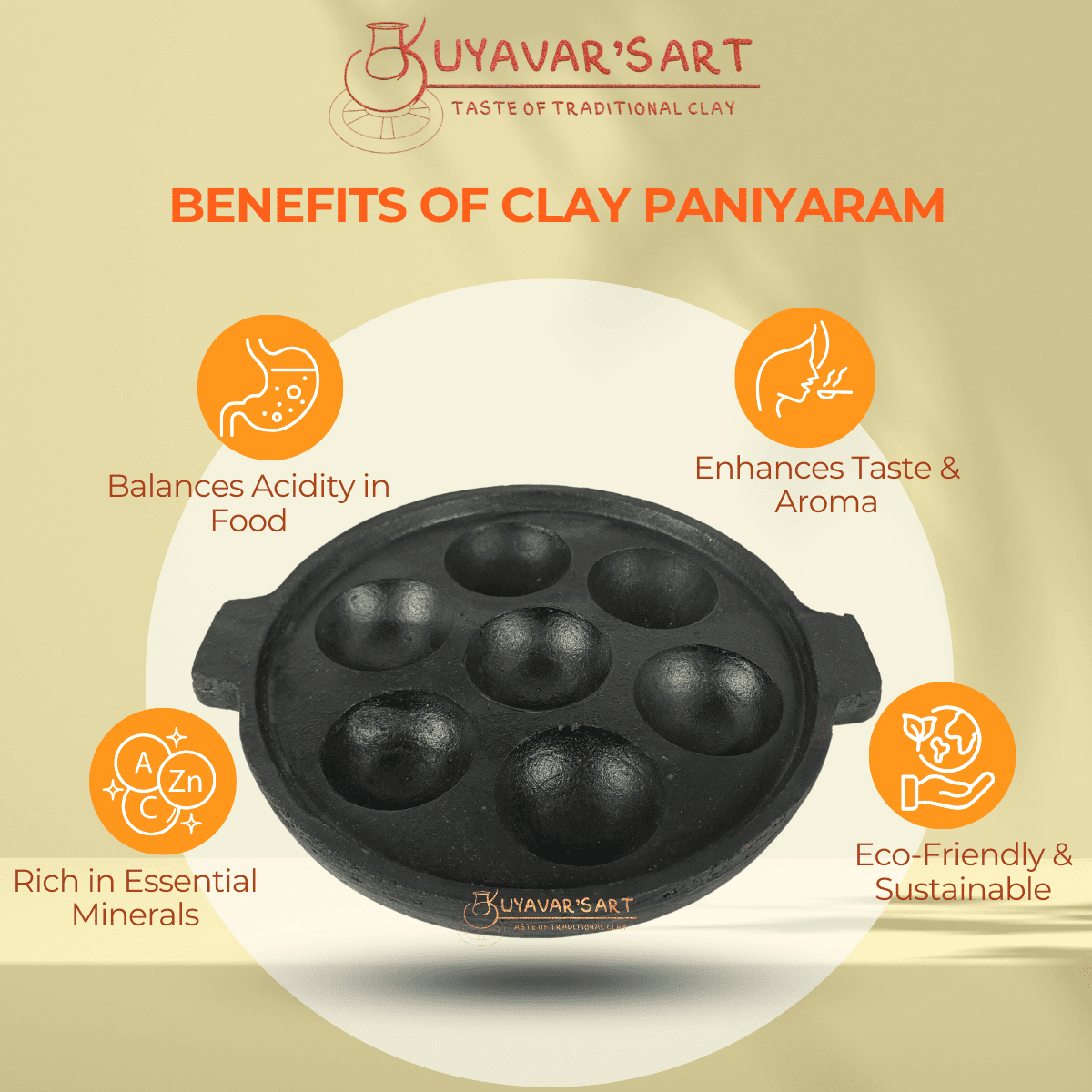 Black Clay Paniyaram Tawa