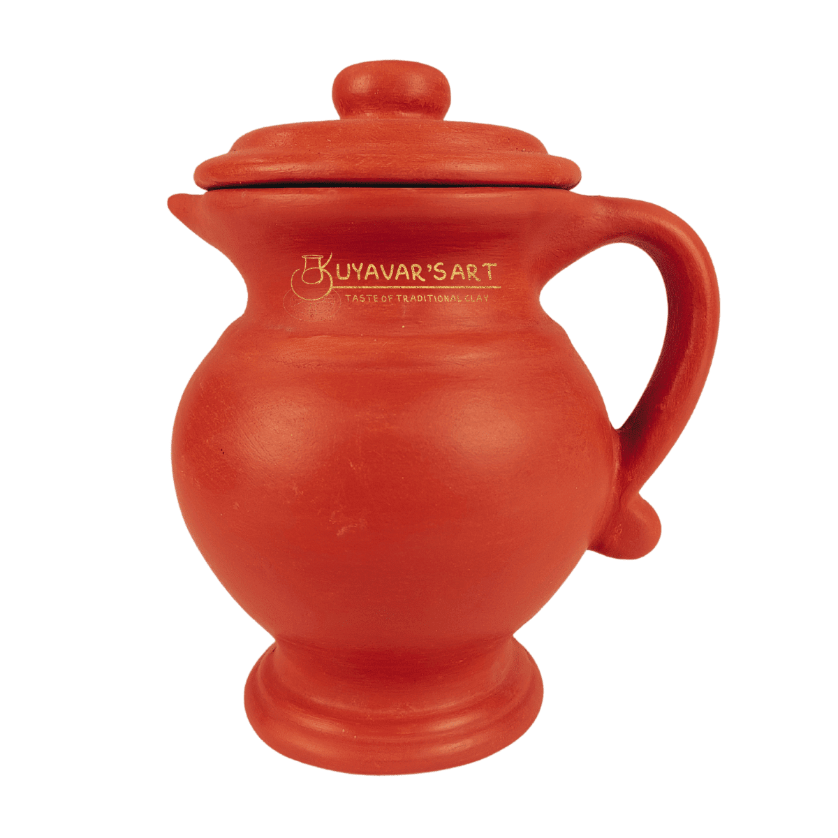 Hourglass Clay Water Jug – Handmade & Eco-Friendly (with Lid)