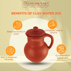 Pot narrow neck Clay Water Jug Big – Handmade & Eco-Friendly (with Lid)