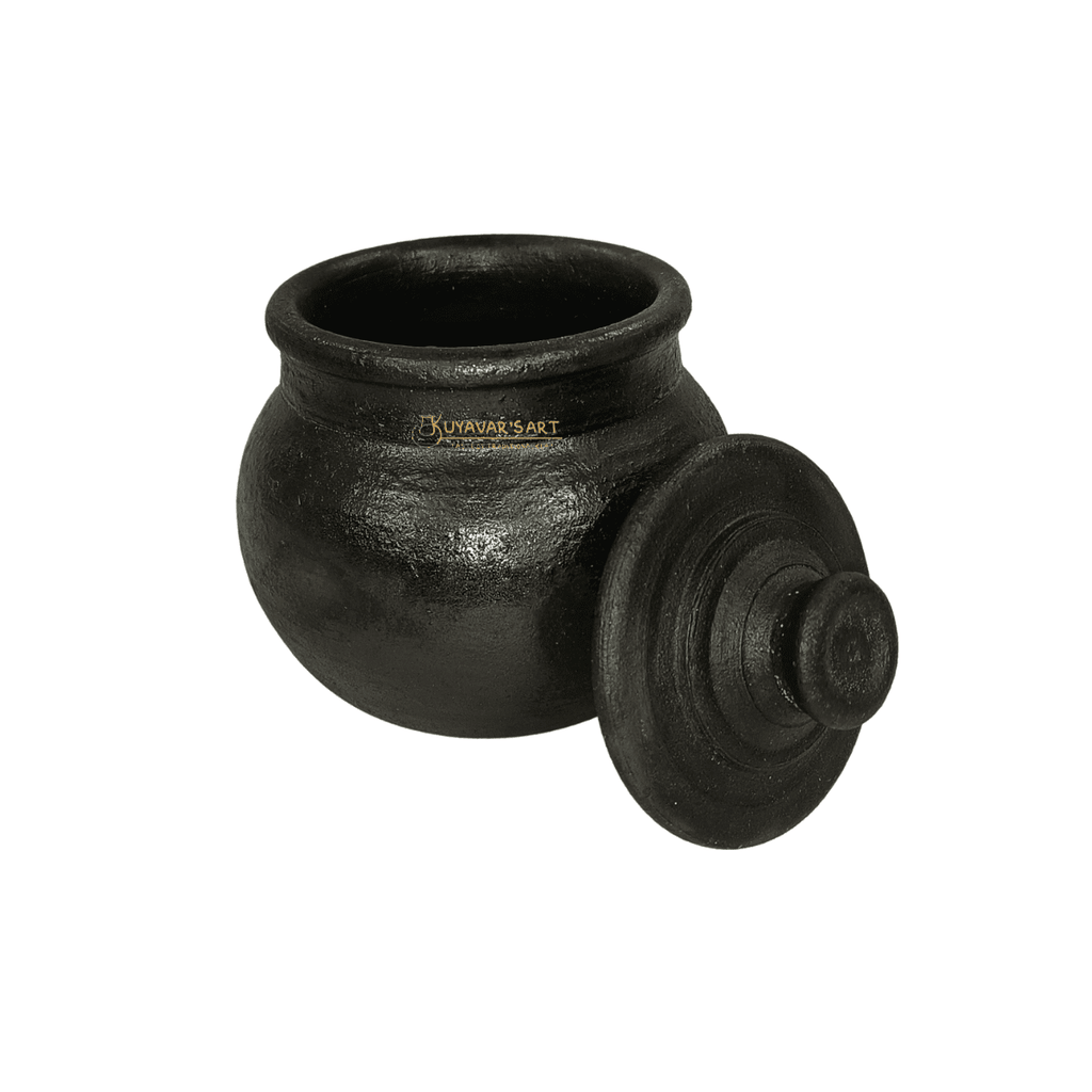 Premium Black Pot Shaped Clay Curd Pot – Handmade & Eco-Friendly