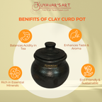 Premium Black Pot Shaped Clay Curd Pot – Handmade & Eco-Friendly