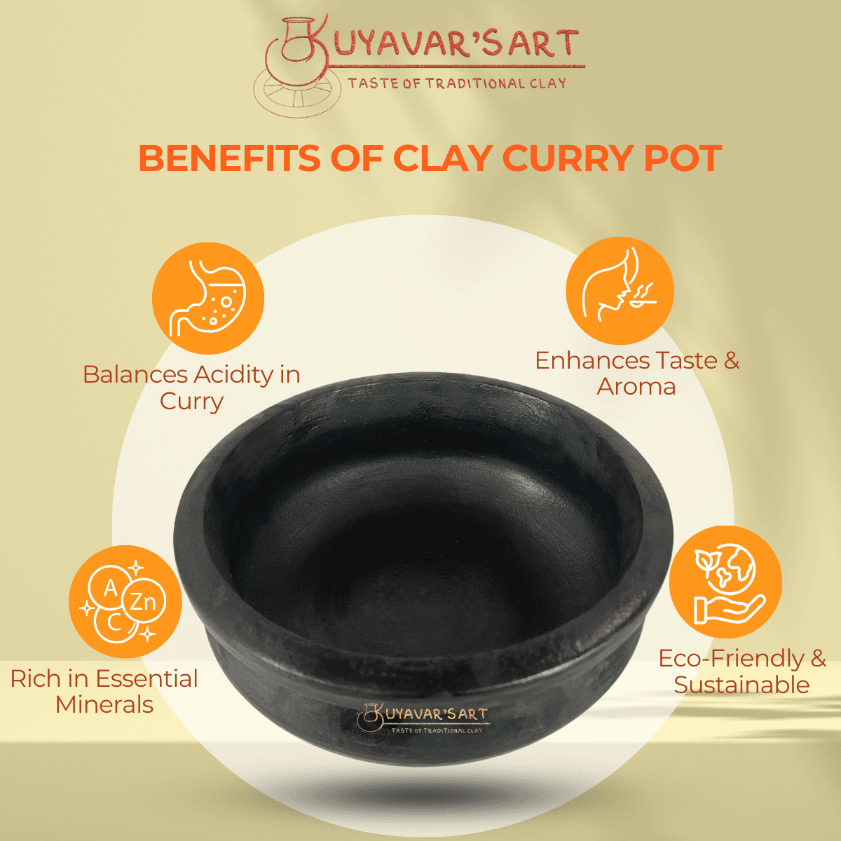 Black S-Urli Clay Pot