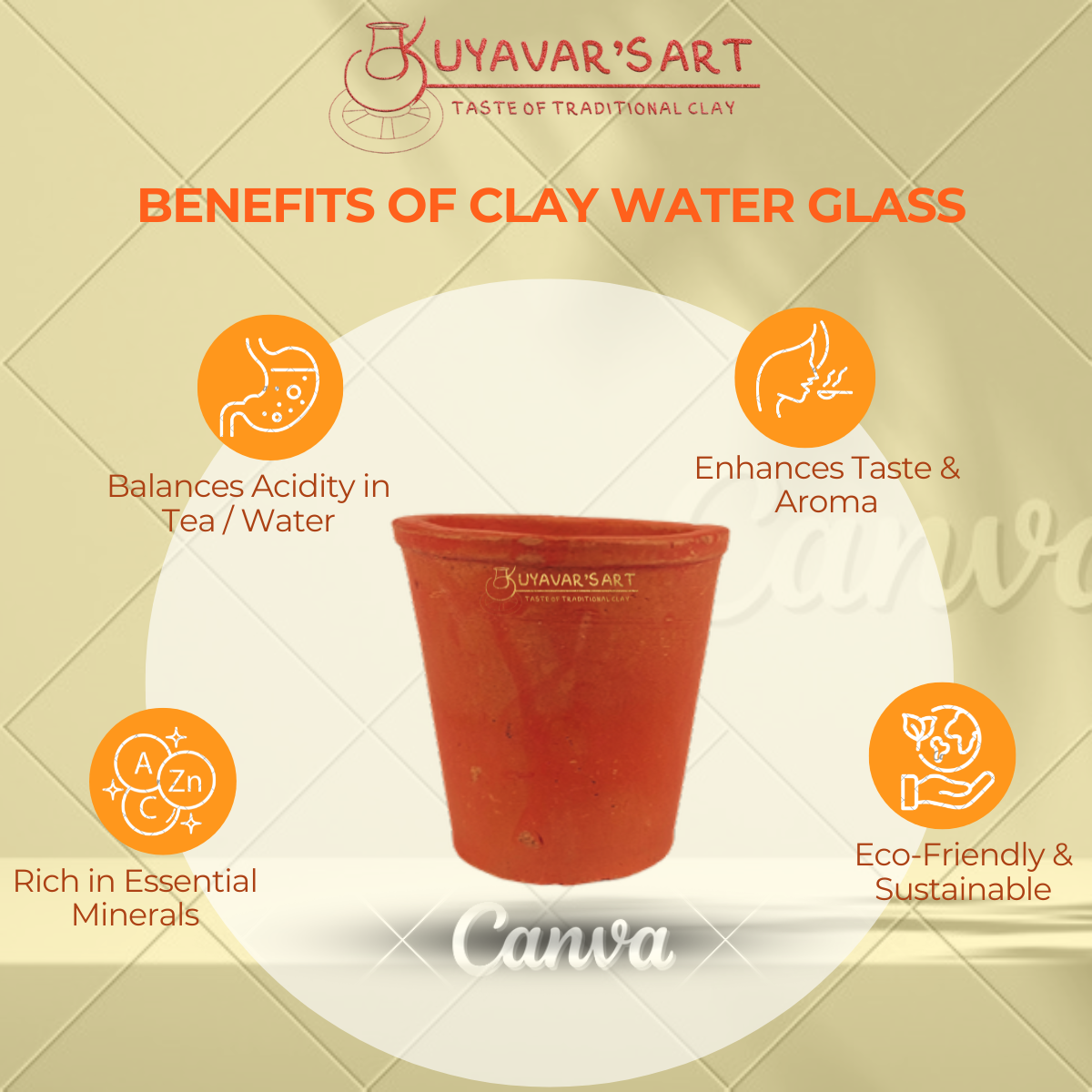 Clay Water Tumbler – Handmade & Eco-Friendly
