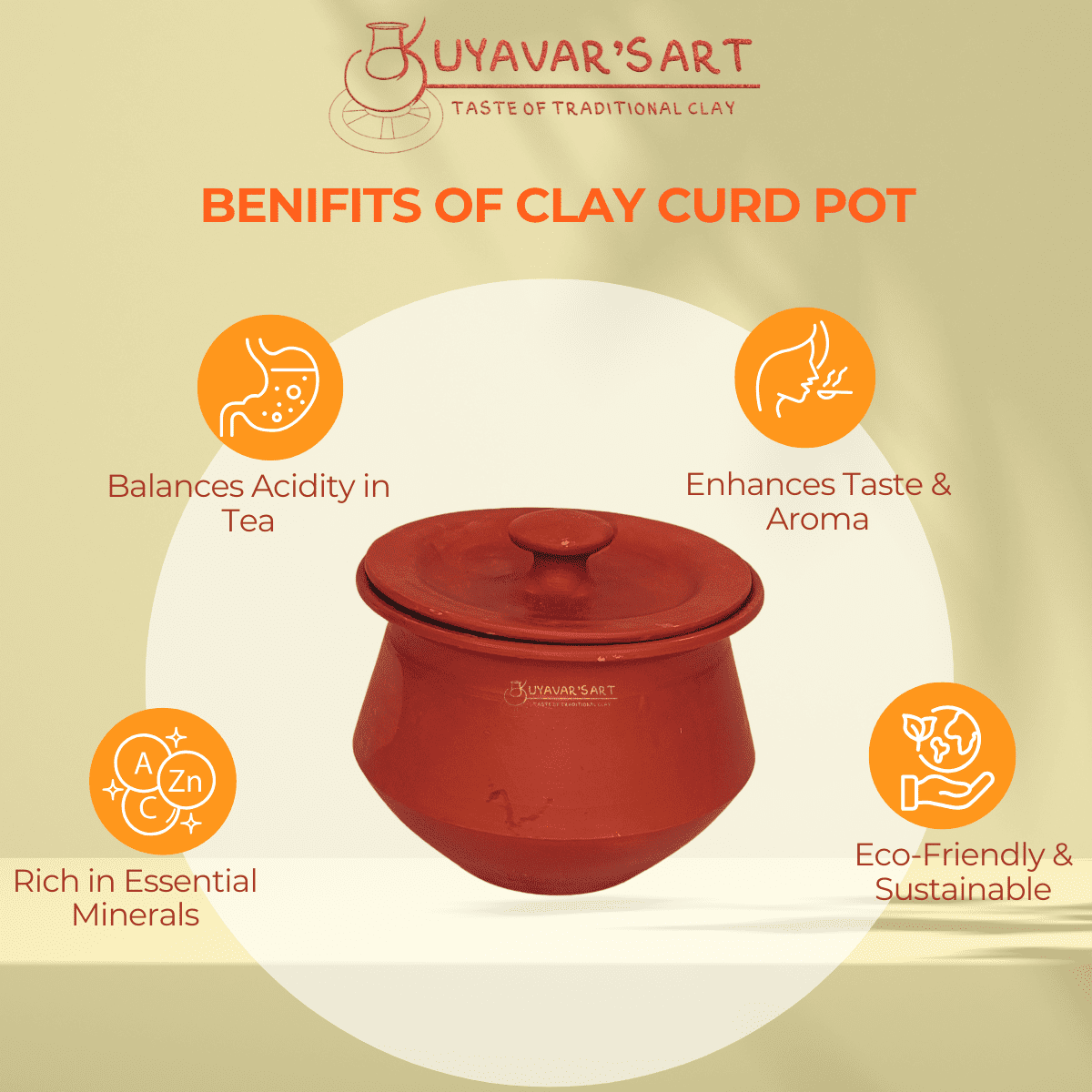 Terracotta Clay Curd Pot – Handmade & Eco-Friendly
