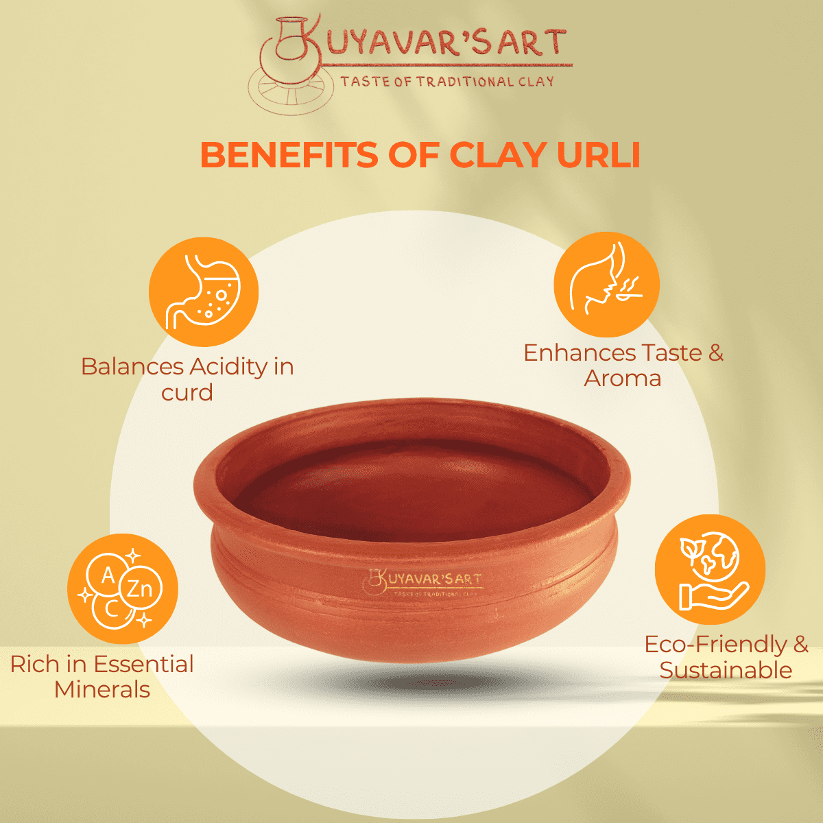 Red Urli Clay Chatti – Handcrafted & Eco-Friendly (Big - 12 inches - 4Ltrs)