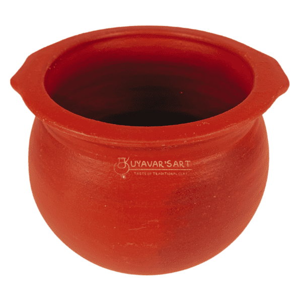 Authentic Unglazed Unglazed Sambar Clay Pot - Handmade & Eco-Friendly (3L, 8 X 6 inches, Traditional Design)