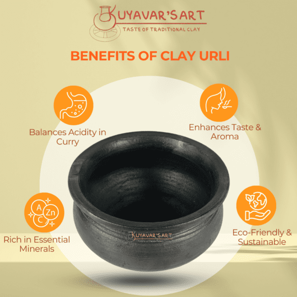 Black Clay Kozhambu Chatti – 6 Inch (Small) | Handmade Terracotta Cookware - Image 6