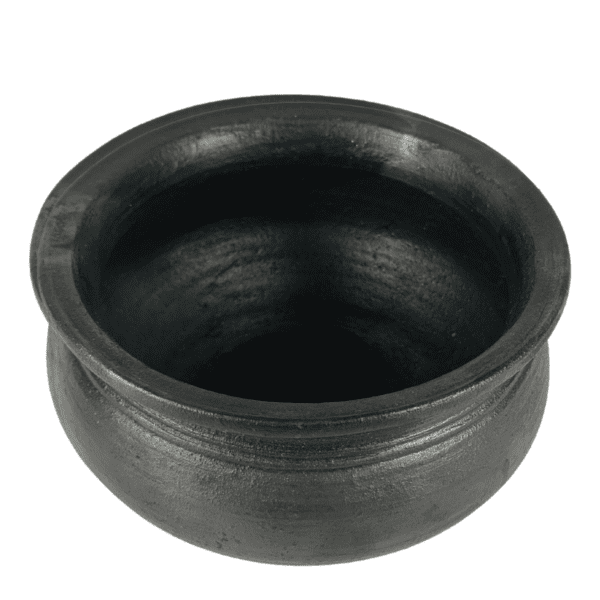Black Clay kozhambu Chatti 8 Inch | Handmade Terracotta Cookware
