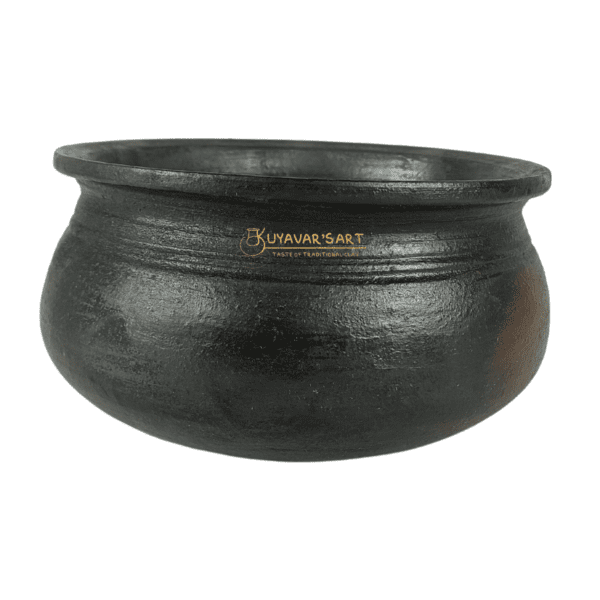 Black Clay kozhambu Chatti 8 Inch | Handmade Terracotta Cookware - Image 3