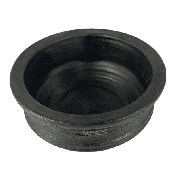 Black Clay Server Chatti - 9 Inch (Medium) | Handmade & Eco-Friendly