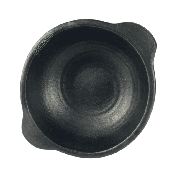 Black Clay Die Kadai With Handles - 9 Inch (Medium) | Handmade & Eco-Friendly - Image 2