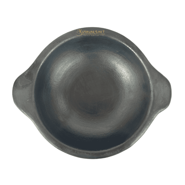 Black Clay Die Kadai With Handles - 9 Inch (Medium) | Handmade & Eco-Friendly - Image 5