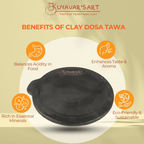 Black Clay Dosa Tawa Pan -10 Inch - Image 6