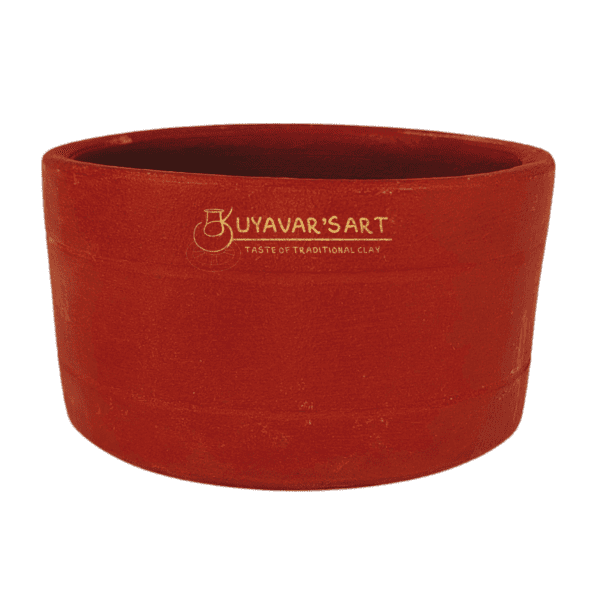 Cylindrical Unglazed Clay Curd Pot Curd Chatti Curd Setter – Handmade & Eco-Friendly (500ml)