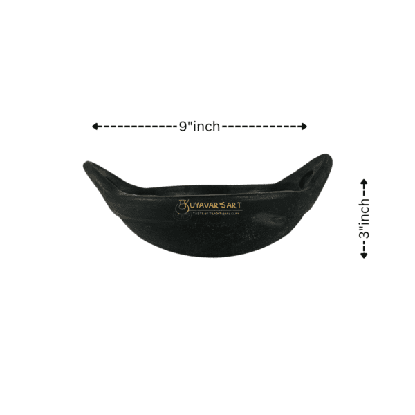 Black Clay Kadai - 9 Inch | Handmade & Traditional Terracotta Cooking Pot - Image 4