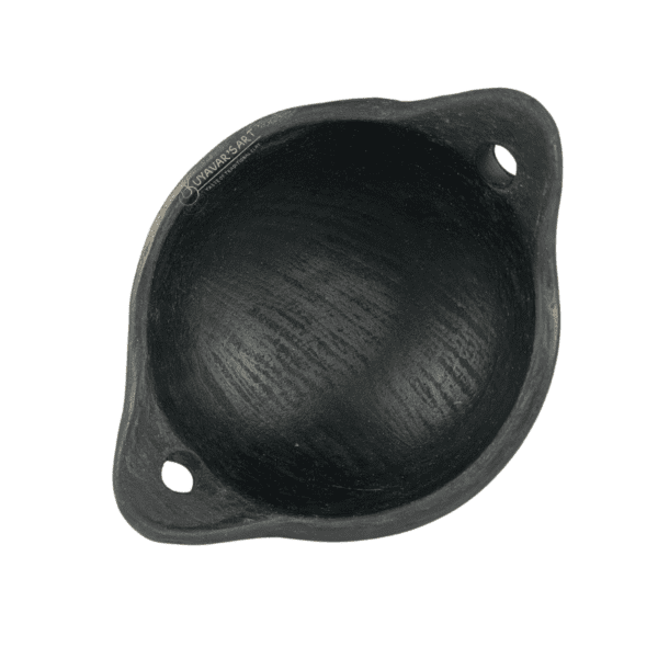 Black Clay Kadai - 9 Inch | Handmade & Traditional Terracotta Cooking Pot - Image 2