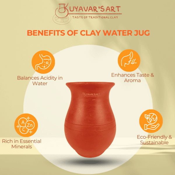 Narrow Neck Clay Water Tumbler – Handmade & Eco-Friendly (300ml, Set of 1) - Image 4