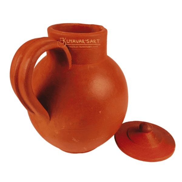 Pot Shape Clay Water Jug – Handmade & Eco-Friendly (1.5 Liter with Lid) - Image 4