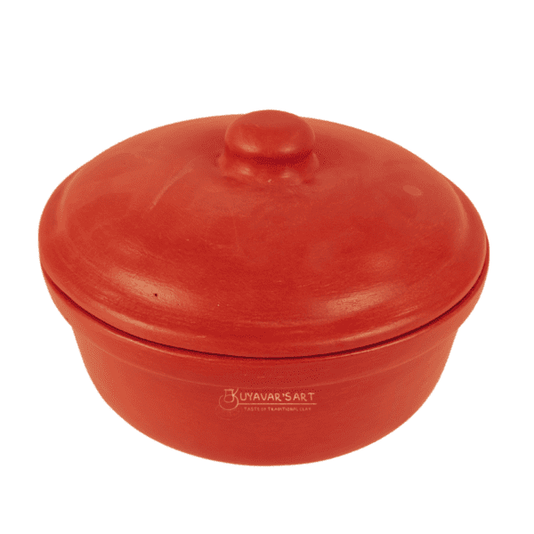 Premium Unglazed Clay Biryani Pot with Lid – Traditional Earthen Cookware for Authentic Flavors (8 X 3½ inches)