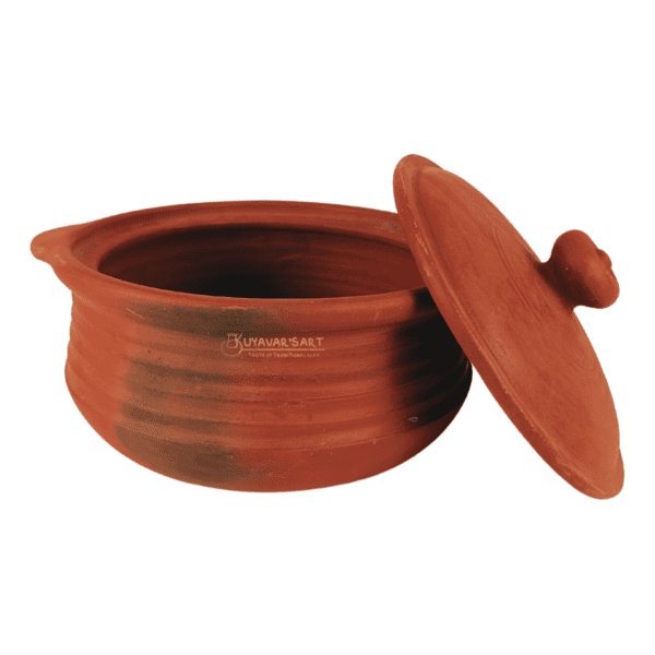 Royal Unglazed Clay Biryani Pot with Lid (8 X 5 inches) - Image 3