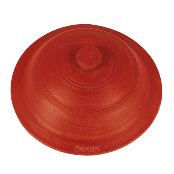 Small Unglazed Clay Kadaai / Wok with Lid & Sturdy Handles (8 X 3 inches) - Image 4