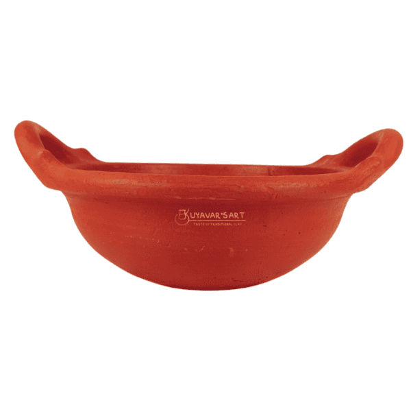 Small Unglazed Clay Kadaai / Wok with Lid & Sturdy Handles (8 X 3 inches) - Image 5
